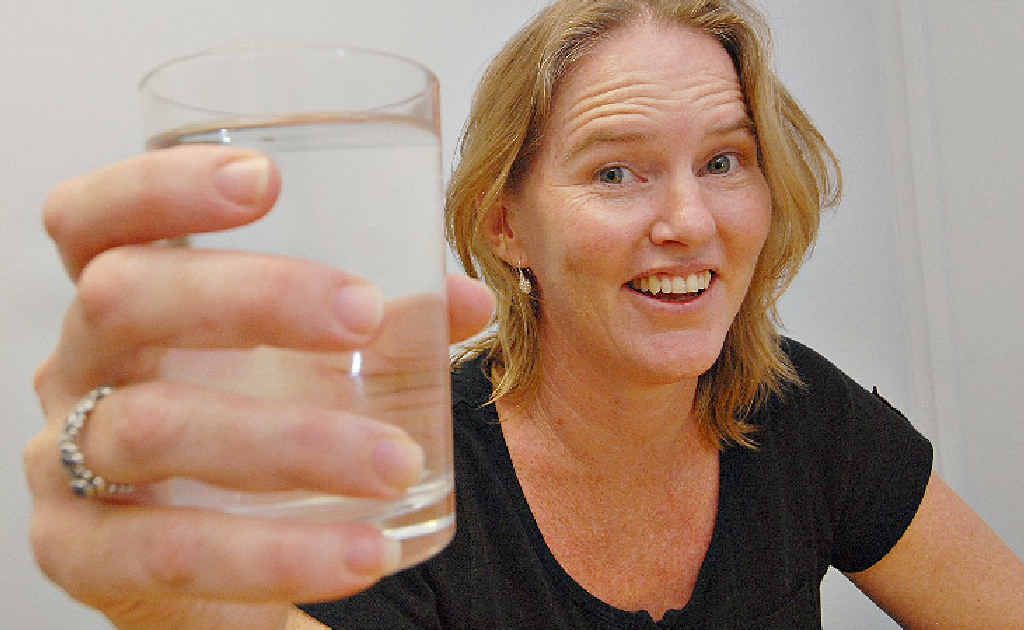 Mackay Alcohol, Tobacco and other Drugs (ATODS) prevention co-ordinator Christine Low uses water to toast the Hello Sunday Morning program, which encourages people to give up alcohol for three months. Mackay Alcohol, Tobacco and other Drugs (ATODS) prevention co-ordinator Christine Low uses water to toast the Hello Sunday Morning program, which encourages people to give up alcohol for three months.